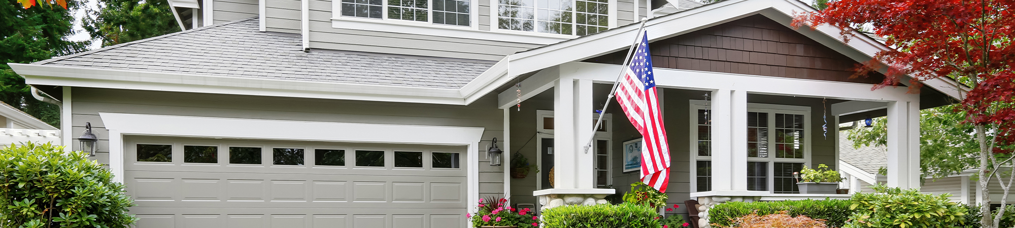 House With American Flag Outside